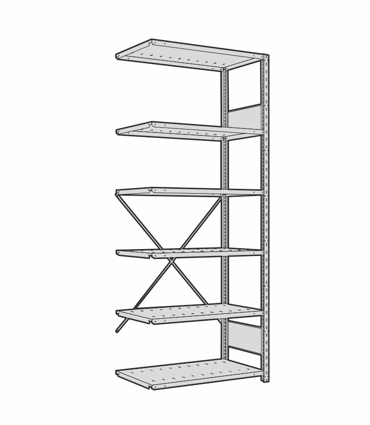 Rousseau Open Shelving Unit SRA1009 Light Gray