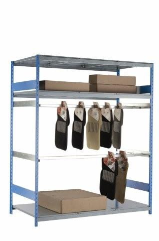 Double Hang Bar Rack with Storage Shelves