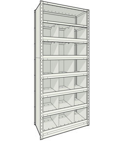 Shelving Unit with Dividers, Closed Starter, 8 shelves, 36 x 12 x 87  (3004)