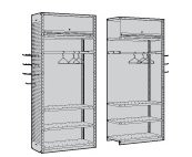 Shelving with Door & Clothes Hanging Rail, Starter & Adder