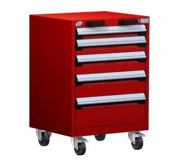 Mobile Drawer Cabinet Rousseau Heavy Duty R5BCD-3053 Flame Red