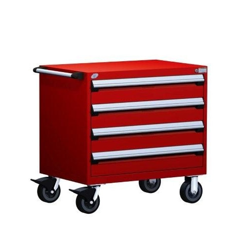 Mobile Drawer Cabinet Rousseau Heavy Duty R5BEE-2804 Flame Red