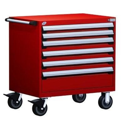 Mobile Drawer Cabinet Rousseau Heavy Duty R5BEE-3002 Flame Red
