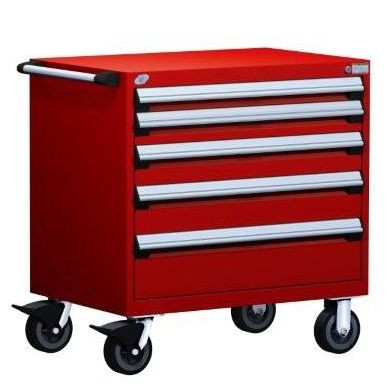 Mobile Drawer Cabinet Rousseau Heavy Duty R5BDD-3003 Flame Red