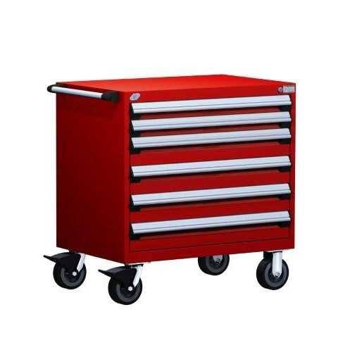 Mobile Drawer Cabinet Rousseau Heavy Duty R5BEC-3007 Flame Red