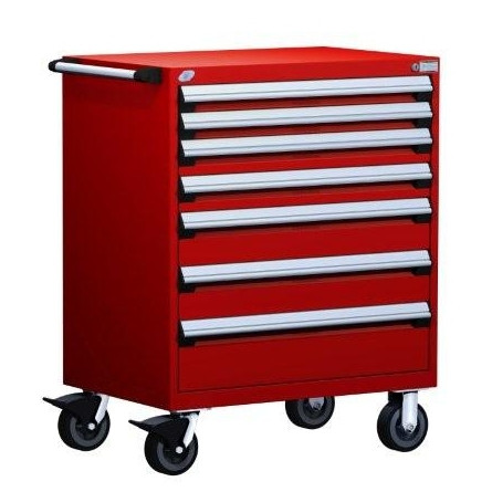Mobile Drawer Cabinet Rousseau Heavy Duty R5BEE-3802 Flame Red