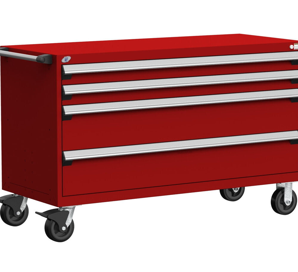 Mobile Drawer Cabinet Rousseau Heavy Duty R5BKE-3025 Flame Red