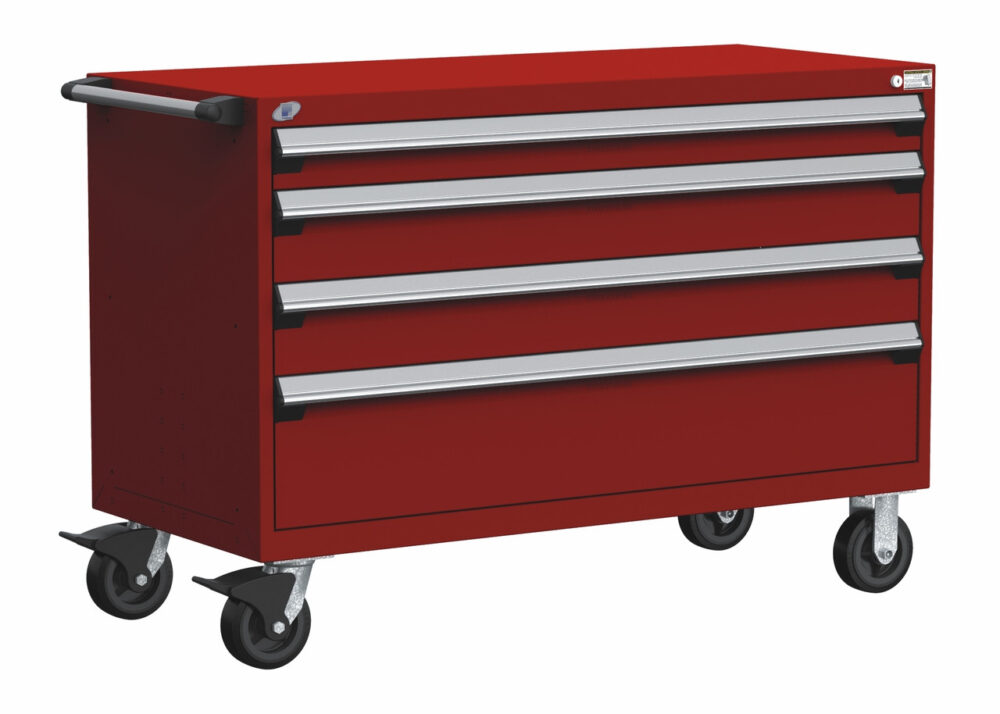 Mobile Drawer Cabinet Rousseau Heavy Duty R5BJE-3009 Flame Red
