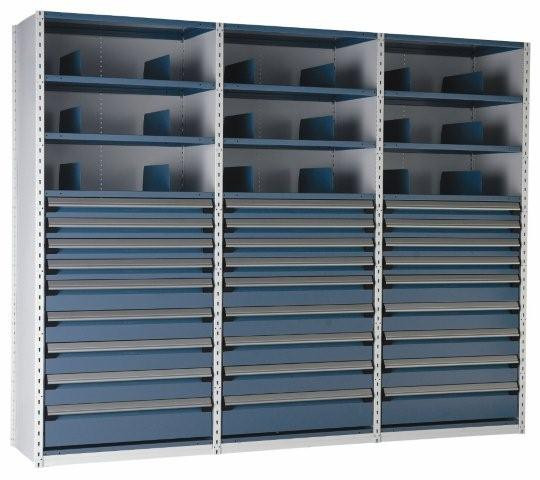 Drawers in Shelving in Continuous Row
