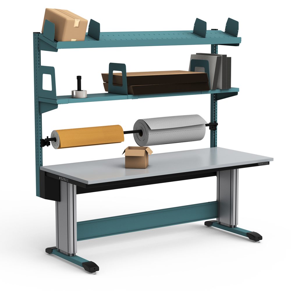 ElevaTek Adjustable Stationary Packaging Workstation, 60" Wide x 30" Deep x 29" to 45" High Work Surface (2004)