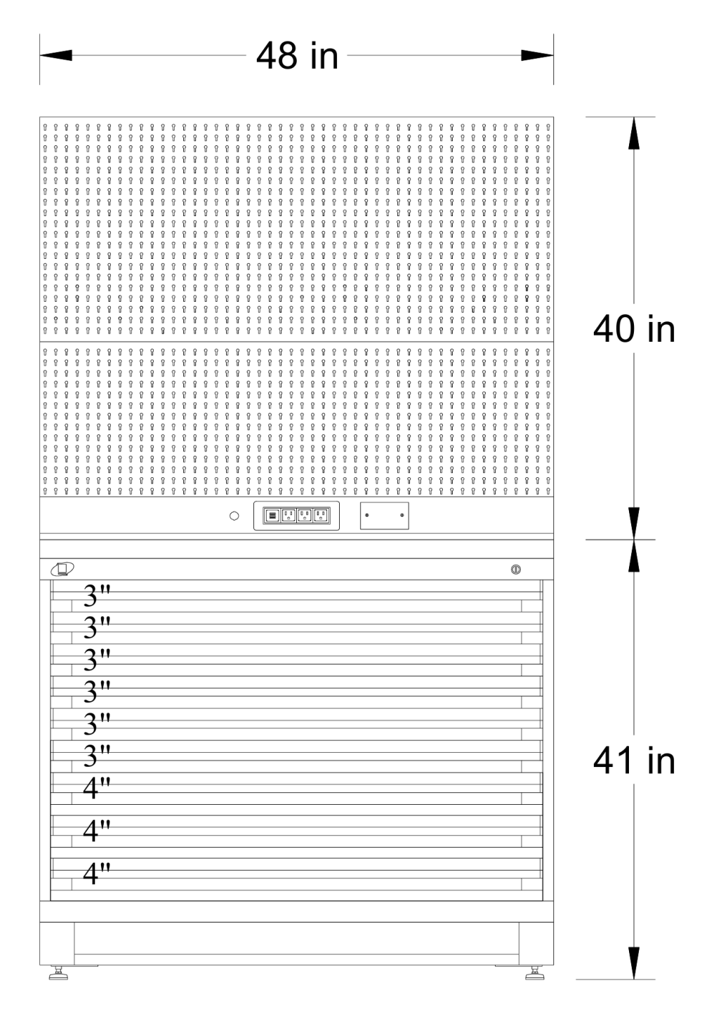 HD Modular Drawer Cabinet, 9 Drawers, 48″W X 27″D X 41″ Overall High W/ 456 Bin Cups  (QS-1004) - Image 2