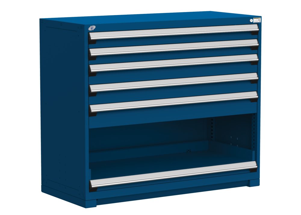HD Modular Drawer Cabinet, 5 Drawers, 1 Roll-Out Shelf, 54" x 24" x 46" high with Compartments (4401)