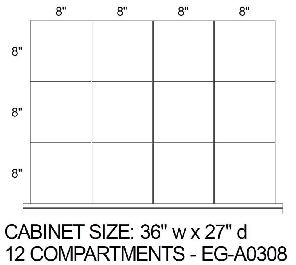 12 Compartment Set for 36" x 27" x 8" & 9" Face Drawer (A0308)