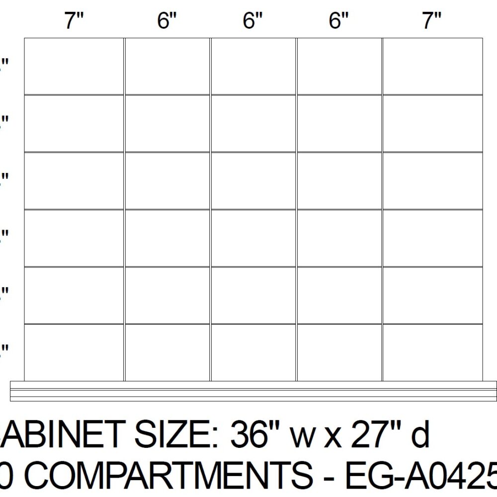 30 Compartment Set for 36" x 27" x 5" Face Drawer (A0425)