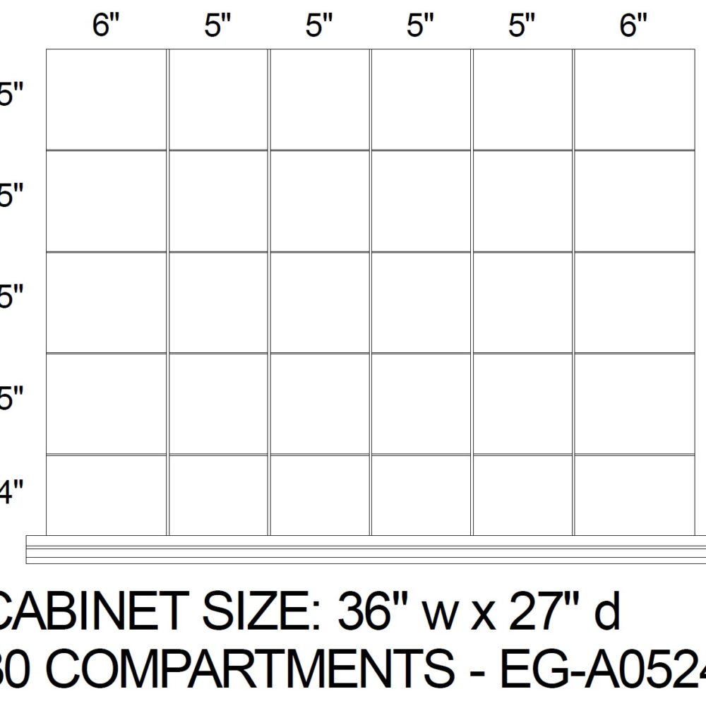 30 Compartment Set for 36" x 27" x 6" & 7" Face Drawer (A0524)