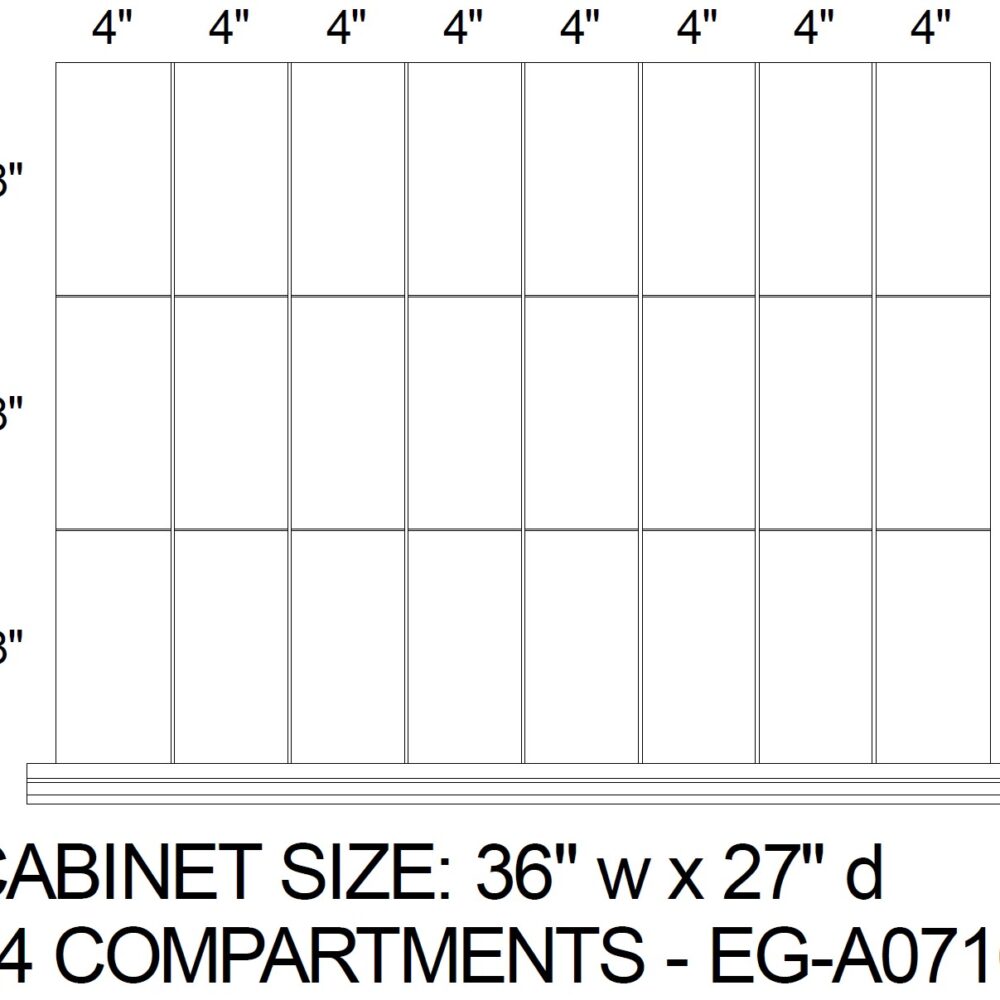 24 Compartment Set for 36" x 27" x 8" & 9" Face Drawer (A0716)