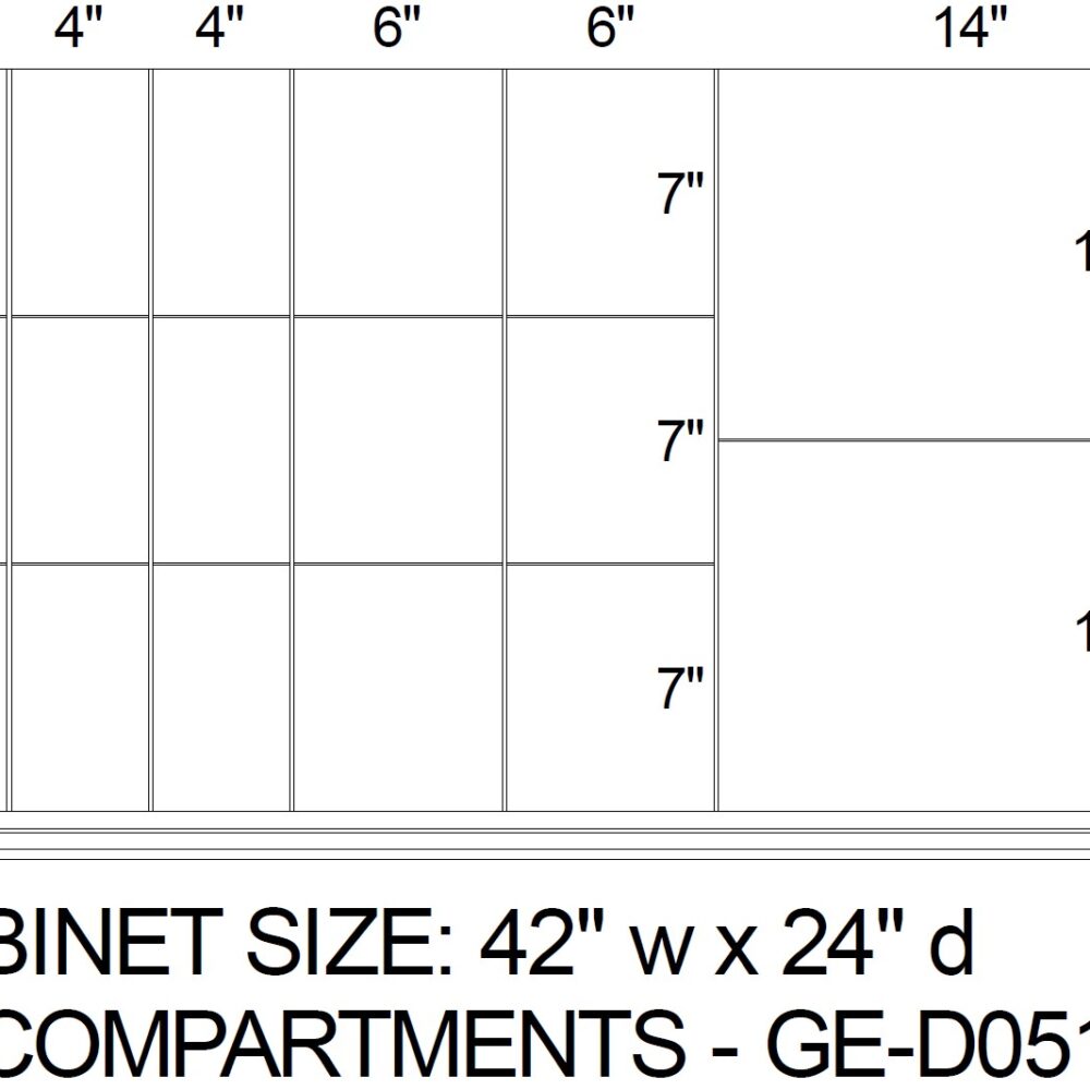 23 Compartment Set for 42" x 24" x 10" Face Drawer (D0517)