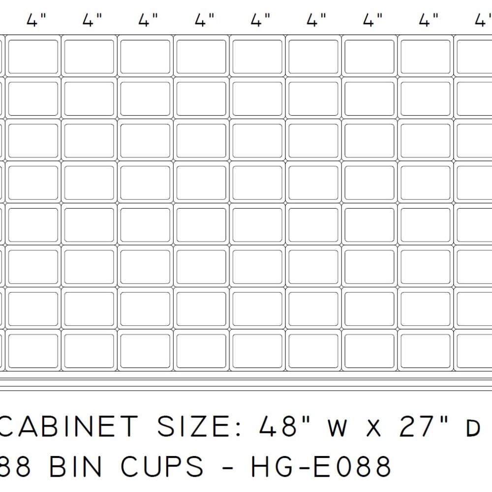 Plastic Bin Cup, 6 W x 6 D x 3 High for Rousseau Drawers (16 Pack)  (060603)