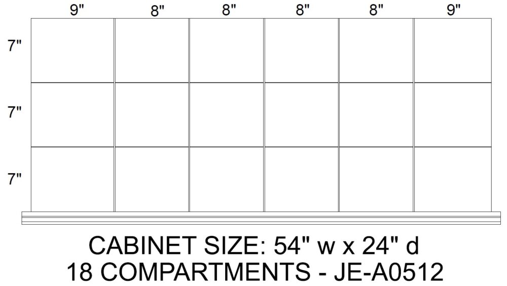 18 Compartment Set for 54" x 24" x 12" & 14" Face Drawer (A0512)