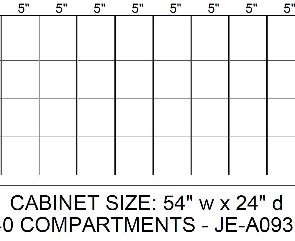 40 Compartment Set for 54" x 24" x 4" Face Drawer (A0930)