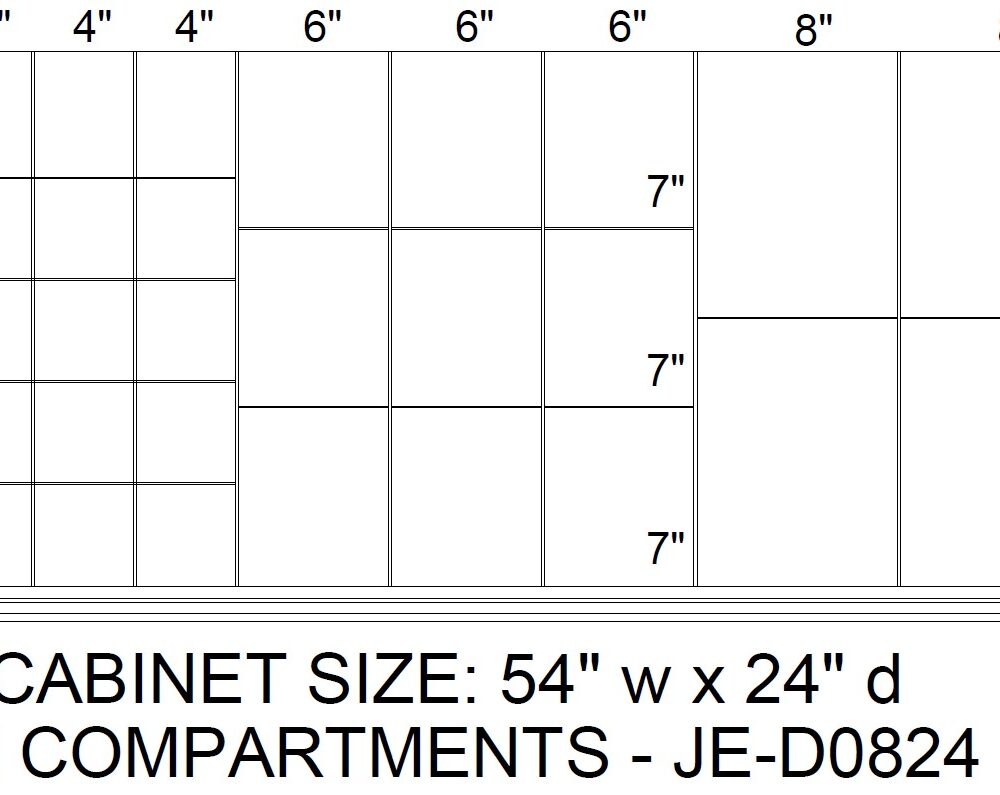 33 Compartment Set for 54" x 24" x 3" Face Drawer (D0824)