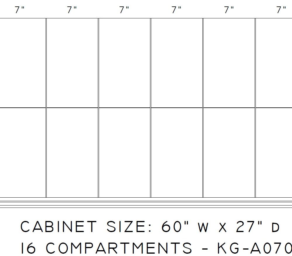 16 Compartment Set for 60" x 27" x 3" Face Drawer (A0708)