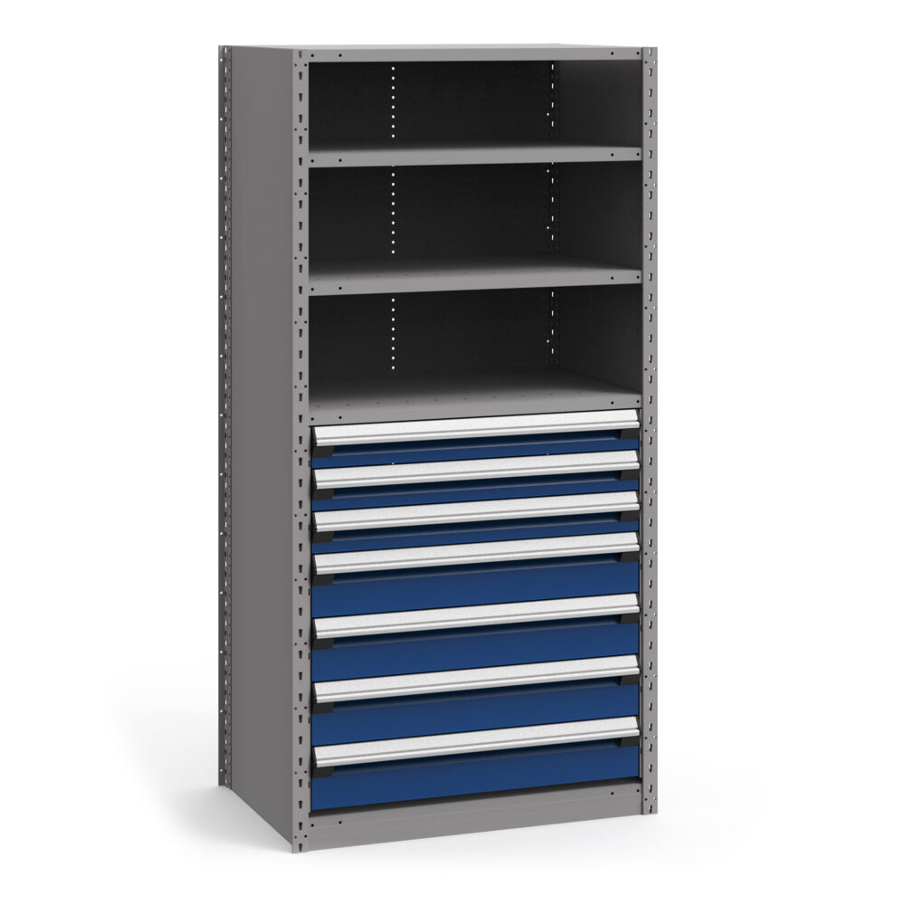 Drawers-in-Shelving Adder, 7 Drawers, 42" x 18" x 75  w/102 Compartments (3601A)