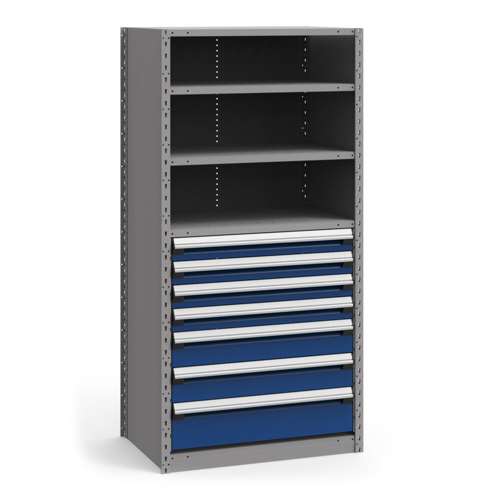 Drawers-in-Shelving Adder, 7 Drawers, 42" x 18" x 75  w/108 Compartments (3603A)