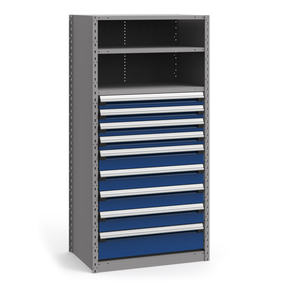 Drawers-in-Shelving Unit, 9 Drawers, 42" x 24" x 75" w/180 Compartments (4803)