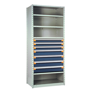 Drawers-in-Shelving Adder, 7 Drawers, 48" x 24" x 87" w/180 Compartments (3601)